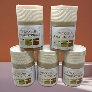 Lot of 15 NEW Stackable Lidded Plastic Storage Containers Southwestern Colors